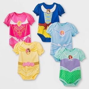 Disney Princess 12M Baby Onesies Bodysuit - 5 Pack NWT